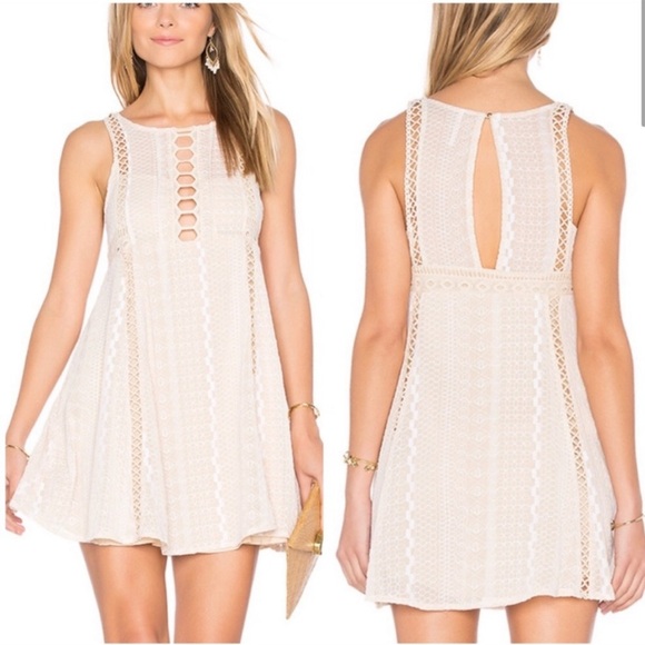 Free People Wherever You Go Mini Dress Ivory Size 4 - Picture 5 of 11